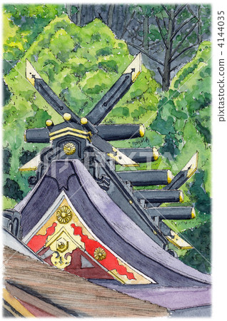 Watercolor painting Kumano Nachi Taisha Watercolor painting Kumano Nachi Taisha 4144035