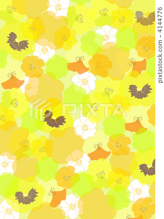 Pansy background yellow - Stock Illustration [4144776] - PIXTA