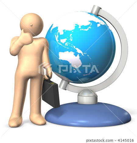 3DCG illustration showing the image of global business 3DCG illustration showing the image of global business 4145016