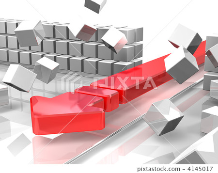 顯示突破圖像的3DCG例證 4145017