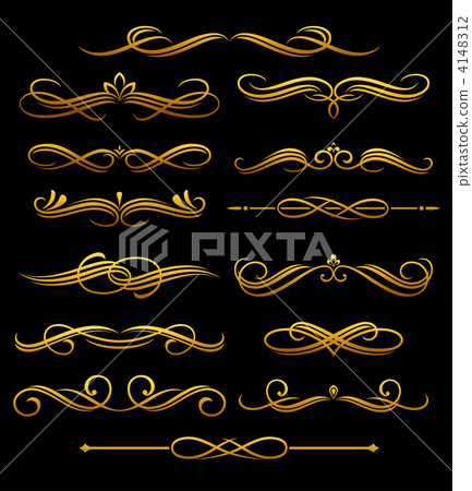 Golden vintage elements and borders Golden vintage elements and borders 4148312