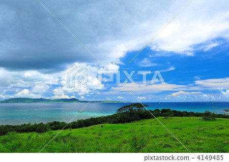 Ishigaki Island Emerald of the boundary between sunny and cloudy green Sea of the Green 4149485