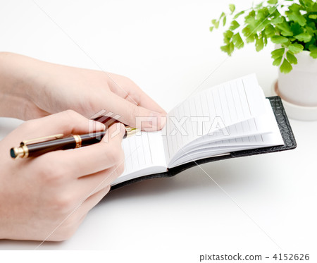 ballpoint pen, notepad, hand 4152626