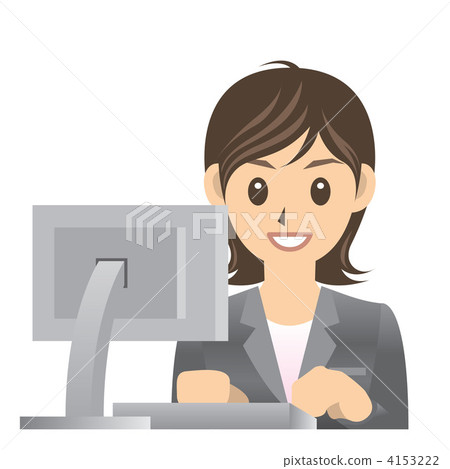 computer, female, lady - Stock Illustration [4153222] - PIXTA