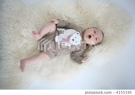 Baby 4 month old baby fuzzy rugs supine 2 4155195