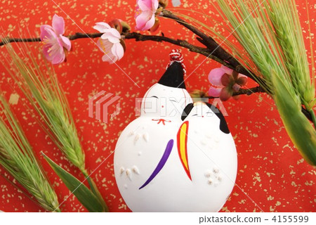 Peach blossoms on a pottery chopstick · Horizontal position Japanese paper back 4155599
