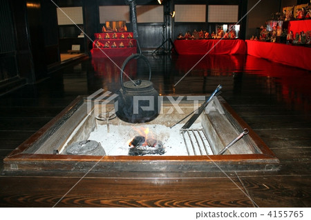 通過老私人住宅的壁爐的雞裝飾 通過老私人住宅的壁爐的雞裝飾 4155765