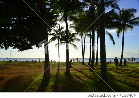 下午在威基基海灘 4157404