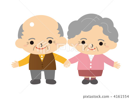 微笑用手的一對老夫婦 微笑用手的一對老夫婦 4161554