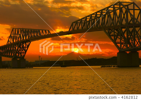 tokyo gate bridge, sunset, sunsets 4162812