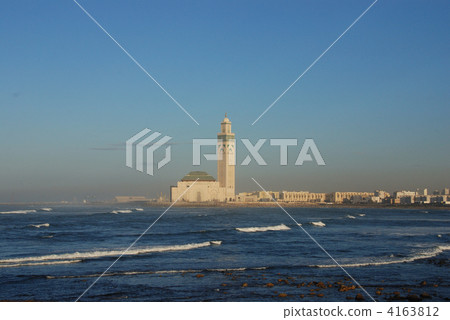 Morocco Casablanca Atlantic Ocean and Hassan II Mosque 4163812