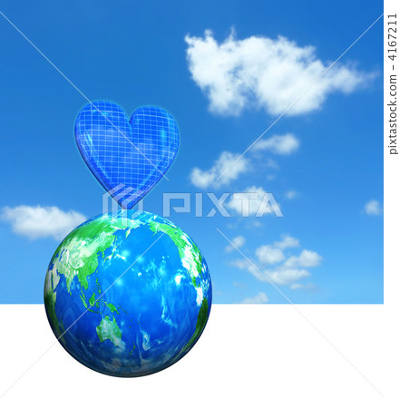 Heart mark solar panel and the earth Heart mark solar panel and the earth 4167211