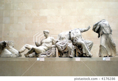 大英博物館帕台農神廟寺廟有山牆雕塑 4176286