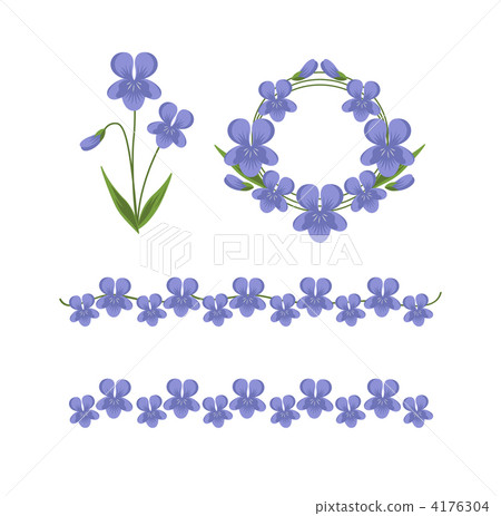 Violet flower material set (blue) Violet flower material set (blue) 4176304