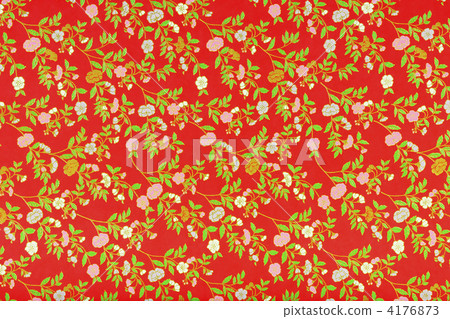dyed paper, yuzen, red background 4176873
