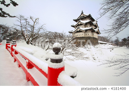 弘前雪城堡和地鐵橋（側） 4181400
