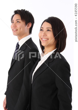 微笑，當穿著衣服時的男人和女人 4185590