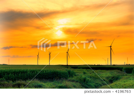 Windmill farm sunset 4196763
