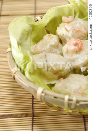 green vegetables, steamed dish, shrimp shumai 4200296