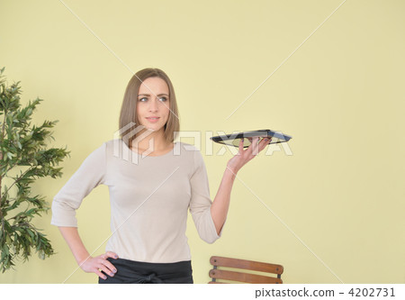 女服務員用托盤(高加索人) 女服務員用托盤(高加索人) 4202731