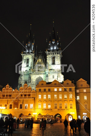 Teen church in Prague night 4204536