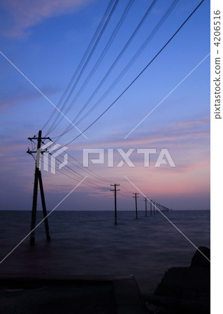 Ocean and telephone pole Ocean and telephone pole 4206516