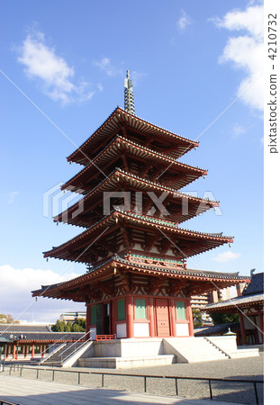 five-storied pagoda, shitenno-ji temple, temple 4210732