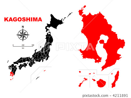 鹿兒島縣 - 地圖 4211891