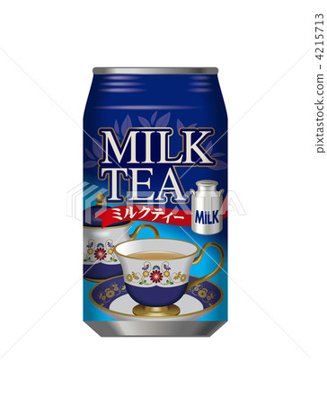 3D一個罐頭的例證牛奶茶。 4215713