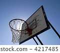 Blue sky and basketball goal Blue sky and basketball goal 4217485