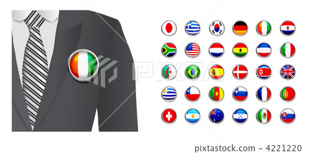 Diplomat with flag badge on white background Diplomat with flag badge on white background 4221220
