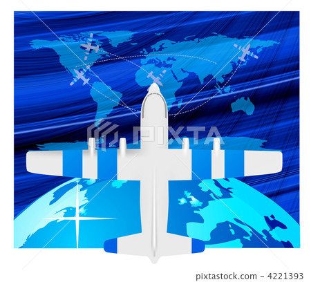 Travel illustration plane on map Travel illustration plane on map 4221393