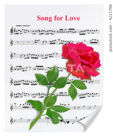 Red rose on notesheet 4221766
