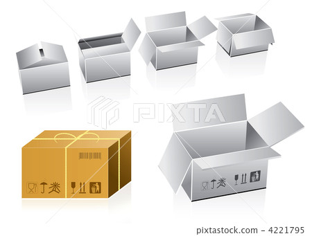 set of vector cardboard boxes set of vector cardboard boxes 4221795
