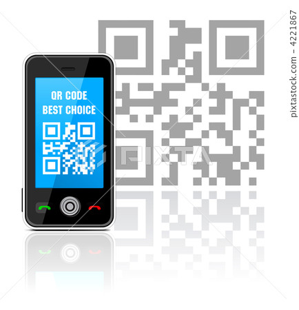 Cell phone with QR code Cell phone with QR code 4221867