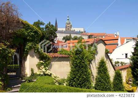 prague - vrtba garden and hradcany castle prague - vrtba garden and hradcany castle 4223872