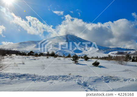 淺間山 雪山 堆 4226168