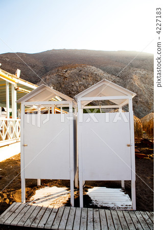 Beach cabins, Perissa, Santorini, Greece 4227183