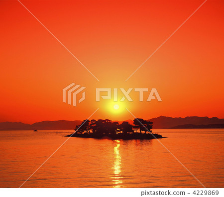 真嗣湖的黃昏（島根縣松江市） 4229869