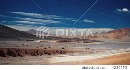 salt lake Salar de Tara, Los Flamencos National Reserve, Chile 4234253