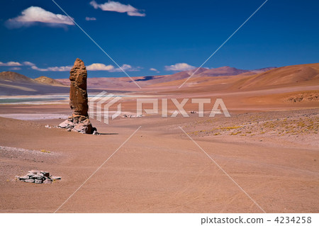 Geological monolith near Salar de Tara, Chile 4234258