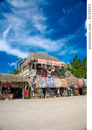 Market place at mayan ruins in Coba, Mexico 4234853