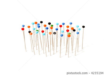 pins with colored heads isolated on white background 4235194