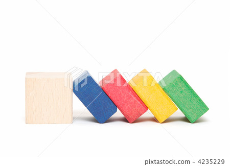 wooden bricks with domino effects 4235229
