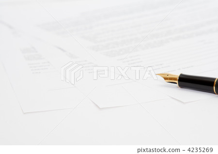 ink pen with three papers 4235269