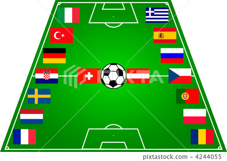 soccer field with 16 flags, Euro 2008 4244055