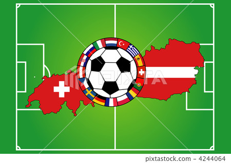 soccer field with 16 flags, Euro 2008 4244064