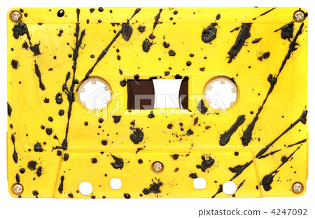 Vintage yellow audio cassette. 4247092