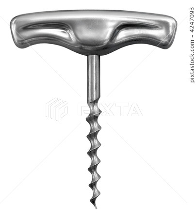 Metal corkscrew on white background . 4247093