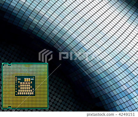 pc bit cpu web tech data chip byte gold work... - Stock Illustration ...